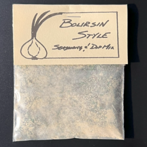Boursin-style seasoning dry mix in clear packaging.