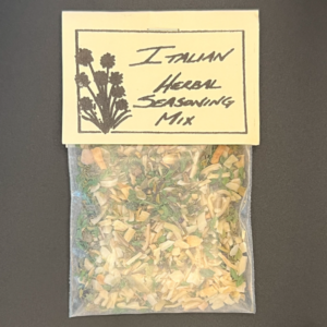 Bag of Italian herbal seasoning mix.