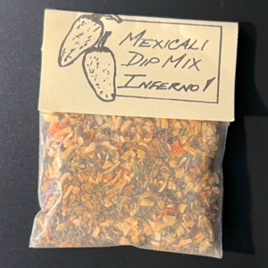 Mexicali Inferno dip mix in packaging.