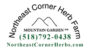 Northeast Corner Herb Farm logo with contact information.